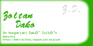 zoltan dako business card